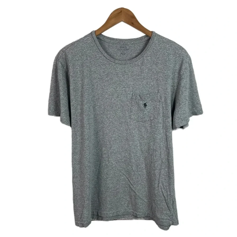 TS547 Mens Polo Ralph Lauren Designer Pocket T Shirt L